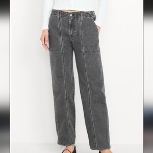 Old Navy Mid-Rise Boyfriend Loose Utility Jeans